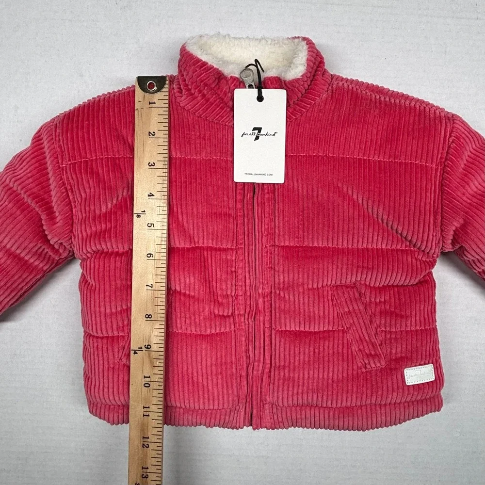 7 For All Mankind Kids Corduroy Sherpa Lined Barn Jacket Pink 12M Chore‎ NWT